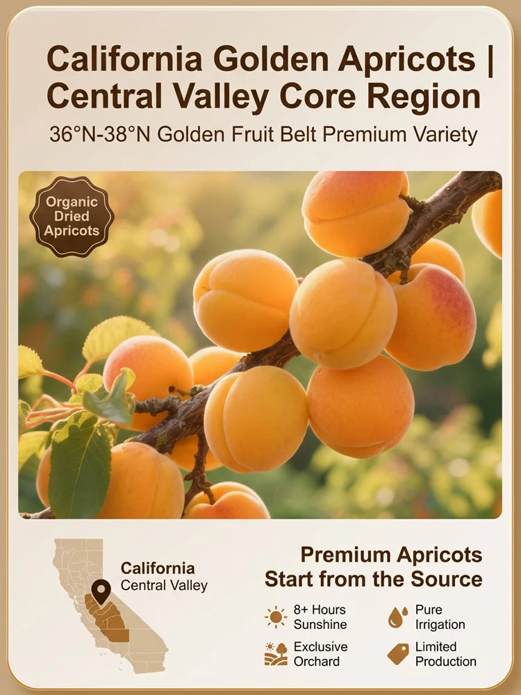 🍑Specialty California Valley Dried Apricots, Naturally Sweet Non‑GMO Dried Fruit-G$