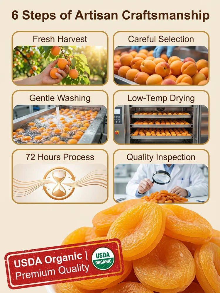 🍑Specialty California Valley Dried Apricots, Naturally Sweet Non‑GMO Dried Fruit-G$