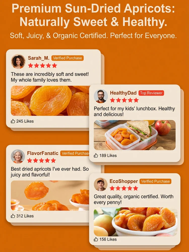 🍑Specialty California Valley Dried Apricots, Naturally Sweet Non‑GMO Dried Fruit-G$